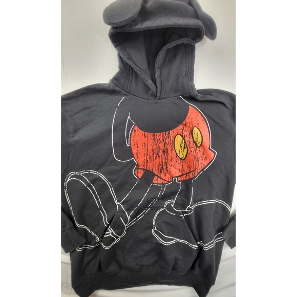 Disney Parks Authentic Mickey Mouse Pullover Hoodie with Ears Black Adult Large - Picture 2 of 7